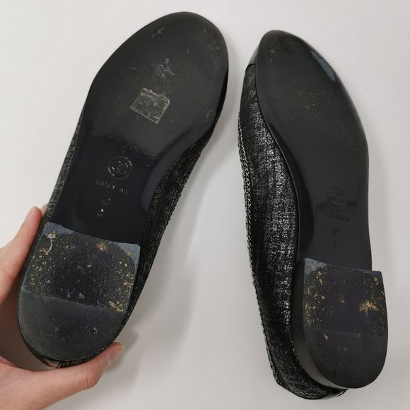 CHANEL Metallic Shimmery with Mini Chains Ballet Flats - Picture 8 of 10